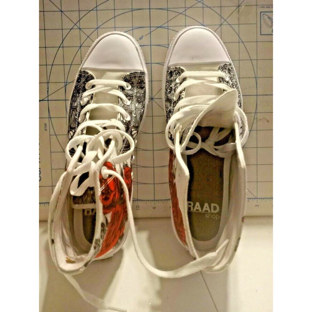 RAAD Shop Abstract & Roses  WHITE Hi-Top 9.5M - Picture 3 of 13